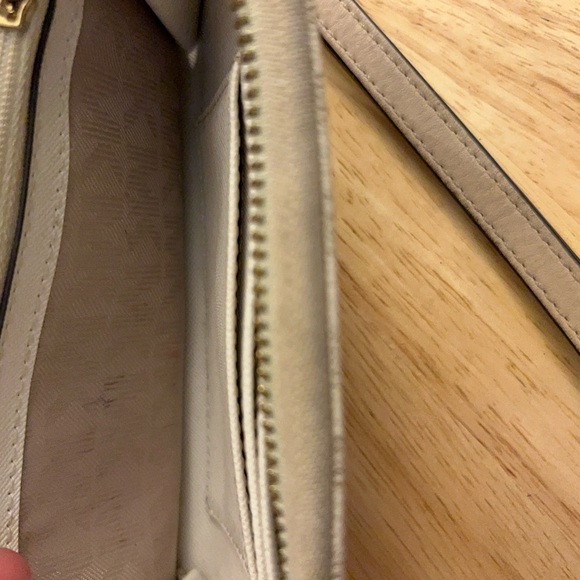 Michael Kors Monogrammed Pattern Gold-Tone Plate Women's Wristlet - Picture 10 of 14